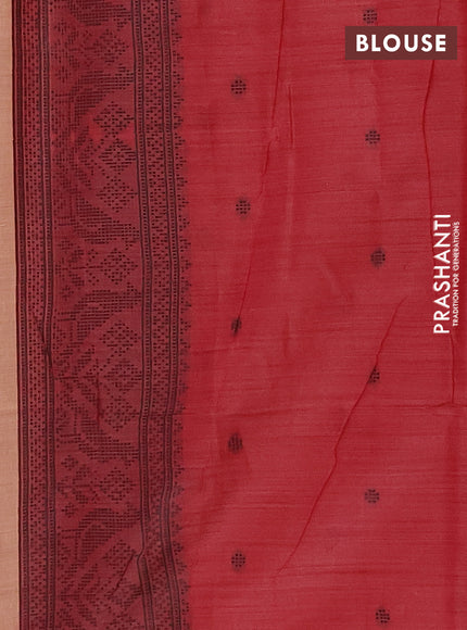 Jamdhani cotton saree peach orange and pink with thread woven buttas and jamdhani pallu