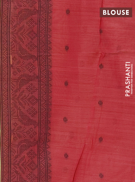 Jamdhani cotton saree pale yellow and pink with thread woven buttas and jamdhani pallu
