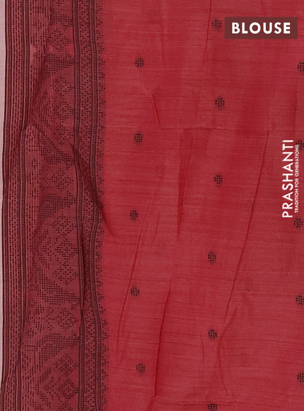 Jamdhani cotton saree peach shade and pink with thread woven buttas and jamdhani pallu