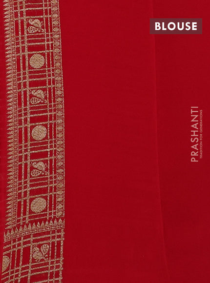 Banarasi georgette saree red with allover thread & zari weaves and woven border