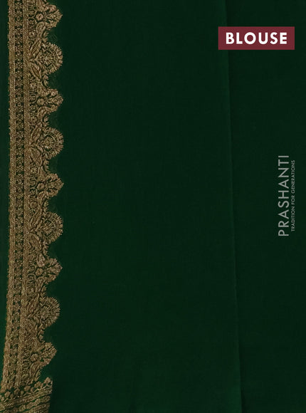 Banarasi georgette saree purple and green with allover thread & zari woven buttas and woven border