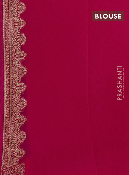 Banarasi georgette saree violet and pink with allover thread & zari woven buttas and woven border
