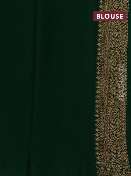 Banarasi georgette saree purple and green with allover thread & zari woven buttas and woven border