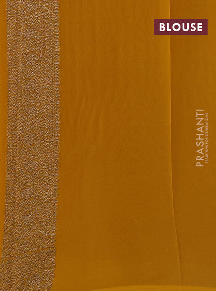 Banarasi georgette saree violet and yellow with allover thread & zari woven buttas and woven border