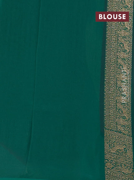 Banarasi georgette saree pink and teal green with allover thread & zari woven buttas and woven border