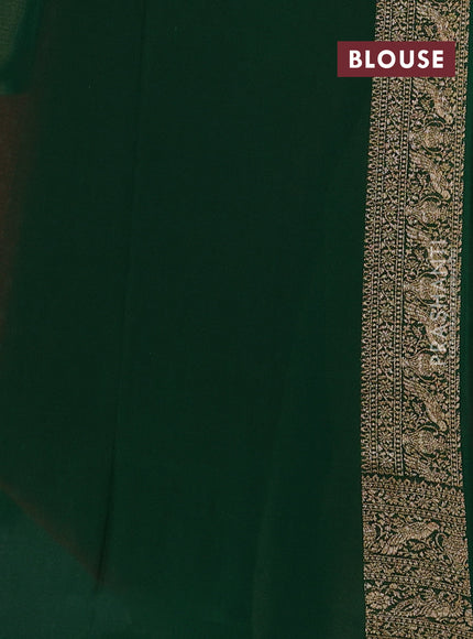 Banarasi georgette saree red and green with allover thread & zari woven buttas and woven border
