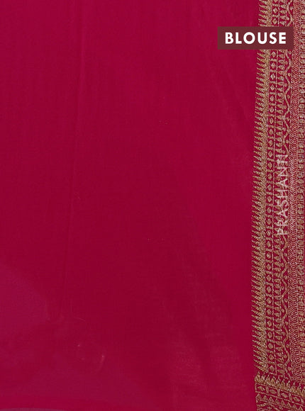 Banarasi georgette saree bottle green and pink with allover thread & zari woven checks buttas and woven border