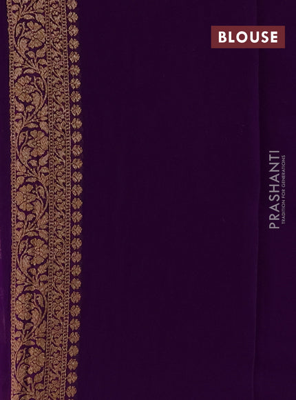 Banarasi georgette saree violet with allover thread & zari weaves and woven border