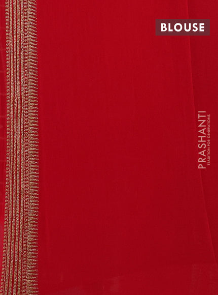Banarasi georgette saree red with allover thread & zari woven checks buttas and woven border