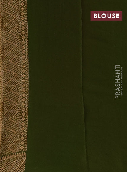 Banarasi georgette saree pink and mehendi green with allover thread & zari woven buttas and woven border