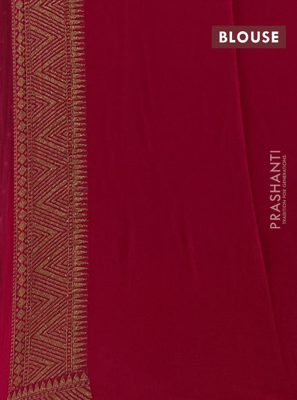 Banarasi georgette saree green and pink with allover thread & zari woven buttas and woven border