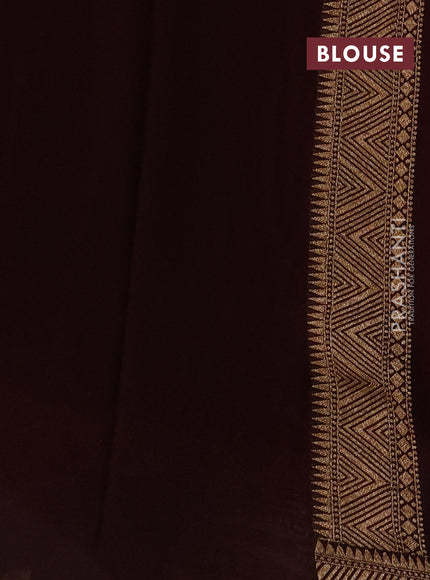 Banarasi georgette saree rust shade and coffee brown with allover thread & zari woven buttas and woven border