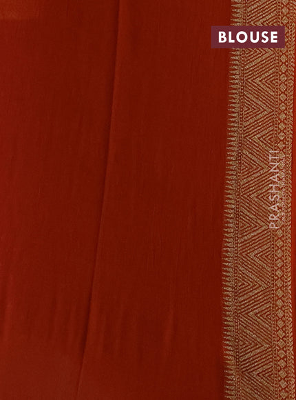 Banarasi georgette saree purple and rust shade with allover thread & zari woven buttas and woven border