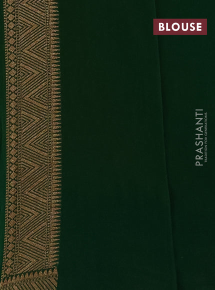 Banarasi georgette saree mustard yellow and green with allover thread & zari woven buttas and woven border