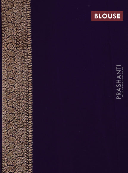 Banarasi georgette saree lime green and violet with allover thread & zari woven buttas and woven border