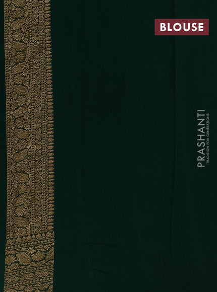 Banarasi georgette saree mauve pink and green with allover thread & zari woven buttas and woven border