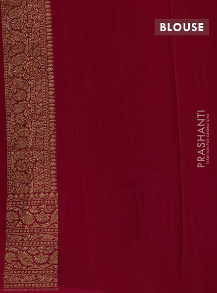 Banarasi georgette saree green and pink with allover thread & zari woven buttas and woven border