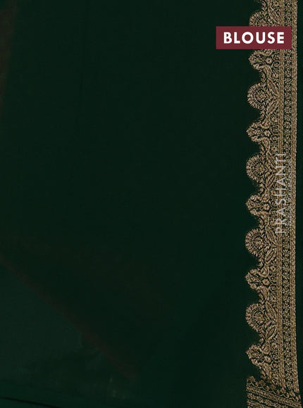 Banarasi georgette saree red and green with allover thread & zari woven buttas and woven border