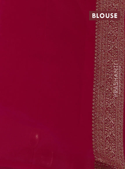 Banarasi georgette saree royal blue and pink with allover thread & zari woven buttas and woven border
