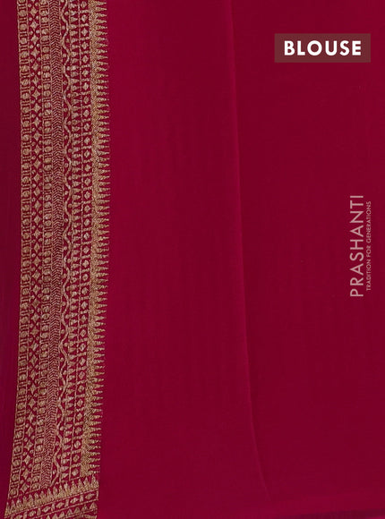 Banarasi georgette saree violet and pink with allover thread & zari checks buttas and woven border