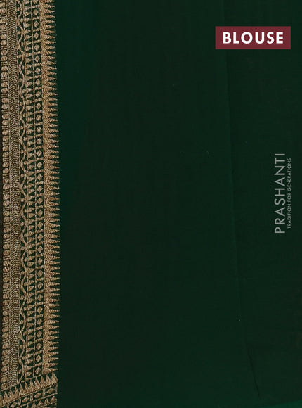 Banarasi georgette saree red and green with allover thread & zari checks buttas and woven border