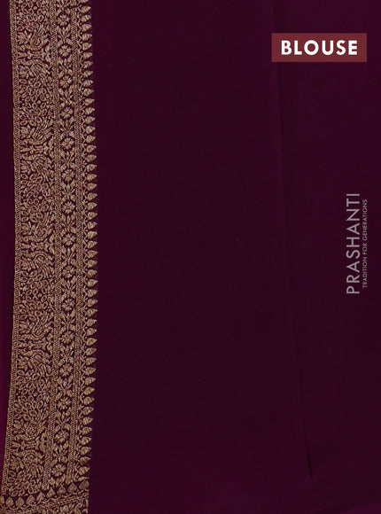 Banarasi georgette saree green and purple with allover thread & zari woven buttas and woven border