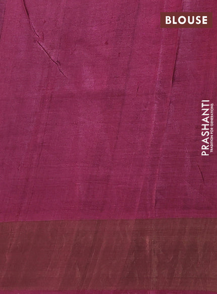 Pure tussar silk saree brown shade and wine shade with allover geometric prints and zari woven border