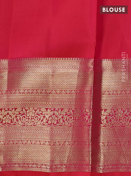 Pure kanchipuram silk saree dual shade of pink with allover zari woven brocade weaves and rich zari woven border