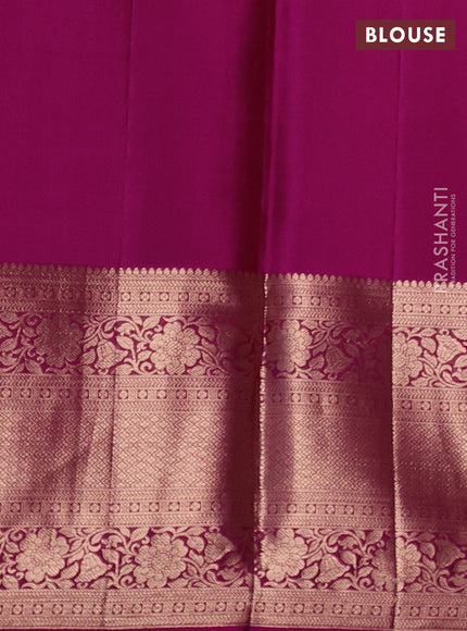 Pure kanchipuram silk saree mauve pink and magenta pink with allover zari woven brocade weaves and long rich zari woven border