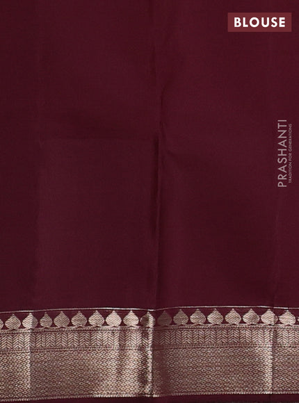 Pure kanchipuram silk saree mauve pink and coffee brown with allover zari woven brocade weaves and long rich zari woven border