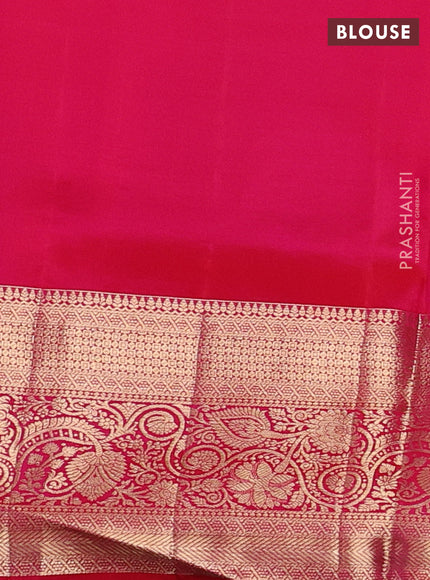 Pure kanchipuram silk saree pink with allover zari woven brocade weaves and rich zari woven border