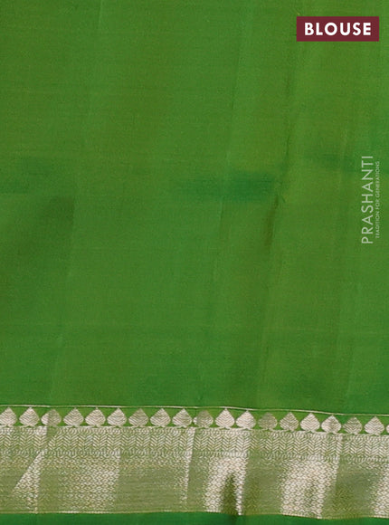 Pure kanchipuram silk saree lime yellow and green with allover zari woven brocade weaves and rich floral zari woven border