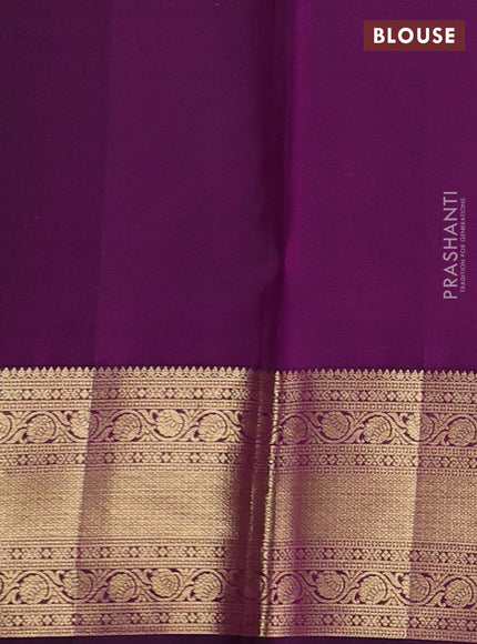 Pure kanchipuram silk saree purple with allover zari woven brocade weaves and rich zari woven border