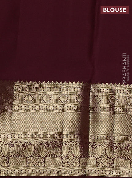 Pure kanchipuram silk saree coffee brown with allover zari woven brocade weaves and rich zari woven border