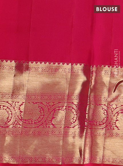 Pure kanchipuram silk saree pink with allover zari woven brocade weaves and rich zari woven border