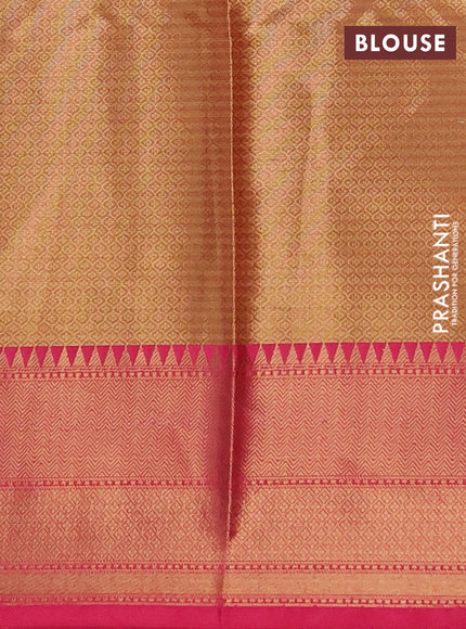 Banarasi semi dupion saree teal green and teal green with thread & zari woven buttas and woven border