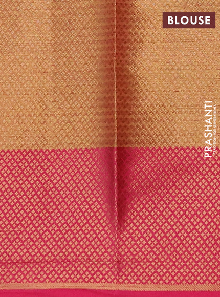 Banarasi semi dupion saree purple and pink with thread & zari woven buttas and woven border
