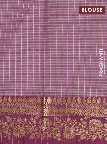 Banarasi semi dupion saree grey and wine shade with thread & zari woven buttas and woven border