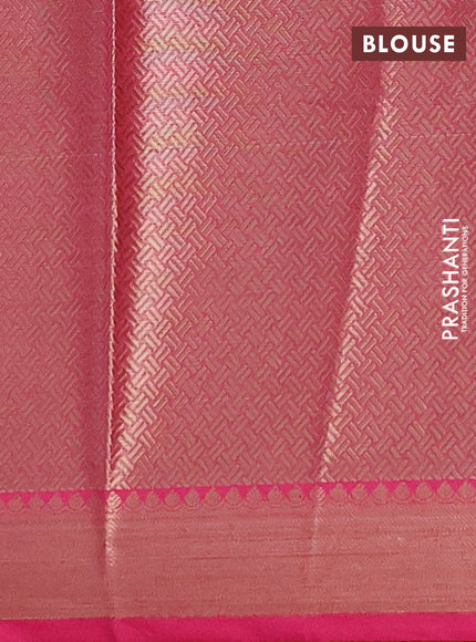 Banarasi semi dupion saree pink with zari woven buttas and small woven border