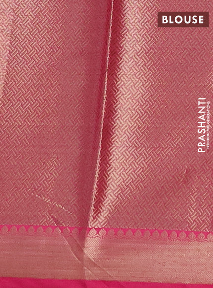 Banarasi semi dupion saree deep wine and magenta pink with zari woven buttas and small woven border