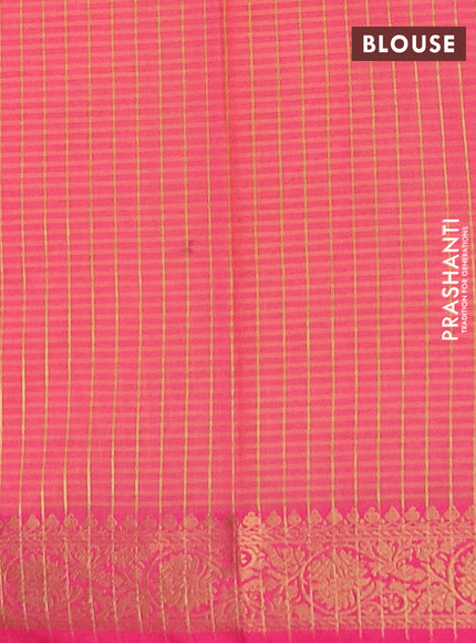 Banarasi semi dupion saree rustic orange and pink with zari woven buttas and zari woven border
