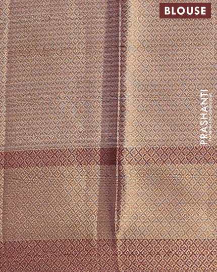 Banarasi semi dupion saree deep wine with zari woven buttas and zari woven border