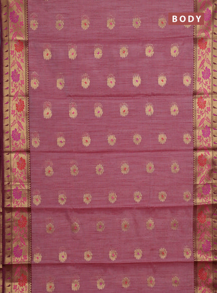 Banarasi semi dupion saree maroon shade and deep wine with zari woven buttas and zari woven border