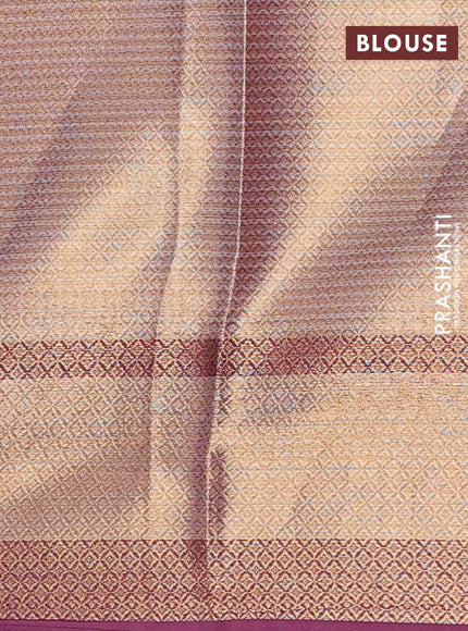 Banarasi semi dupion saree maroon shade and deep wine with zari woven buttas and zari woven border