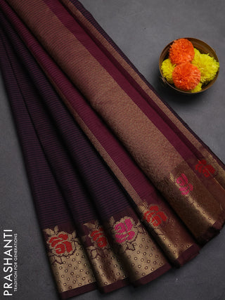 Banarasi semi dupion saree wine and wine shade with allover weaves pattern and woven border