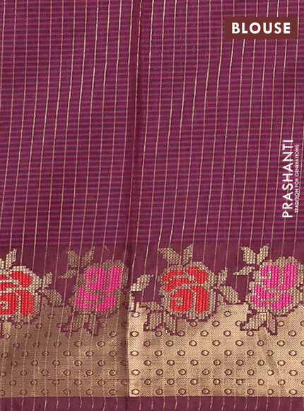 Banarasi semi dupion saree wine and wine shade with allover weaves pattern and woven border
