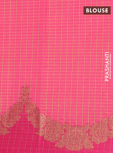 Banarasi semi dupion saree maroon and pink with allover thread & zari woven buttas and woven border