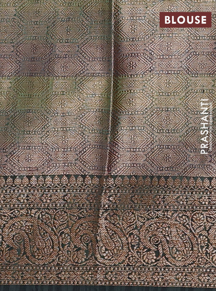 Banarasi semi dupion saree deep purple with plain body and woven border