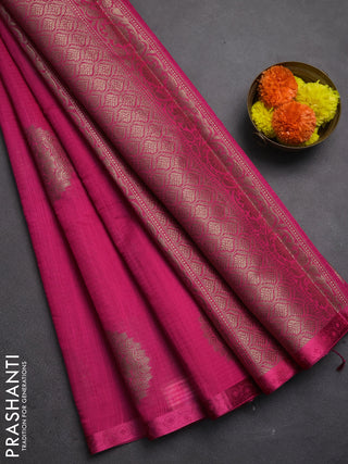 Banarasi semi dupion saree pink  with allover thread & zari woven buttas and small thread woven border