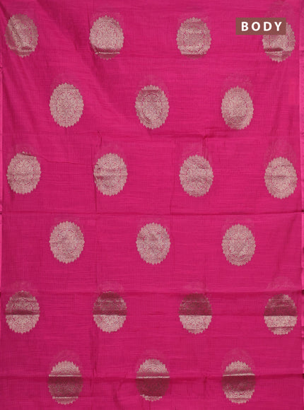 Banarasi semi dupion saree pink  with allover thread & zari woven buttas and small thread woven border